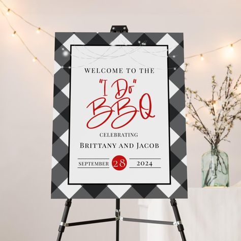 ENGAGEMENT PARTY WELCOME SIGN: An eye catching engagement sign that’s perfect for your special day. Welcome your guests with a customized engagement party sign. The use of this party welcome sign is not limited to engagement canvas. When the celebration is over, it will serve as a cherished keepsake for you. I Do Bbq Decorations, Welcome To Our Engagement, Engagement Welcome Sign, Engagement Party Sign, Bbq Decorations, Bbq Theme, Engagement Banner, Engagement Signs, I Do Bbq