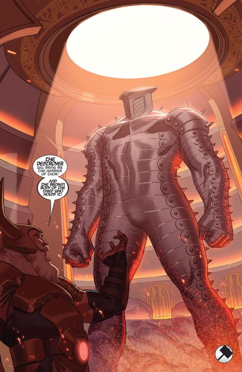 Odin Summons The Destroyer Thor Destroyer, Destroyer Armor, Enchanted Armor, Destroyer Marvel, Thor Comic Art, Thor Comic, Odin Thor, The Destroyer, The Mighty Thor