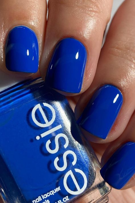 Push play Essie nail polish 2023 Royal Blue Nail Polish, Cobalt Blue Nails, Essie Nail Polish Colors, Essie Colors, Blue Nail Color, Royal Blue Nails, Essie Gel Couture, Blue Polish, Blue Nail Polish