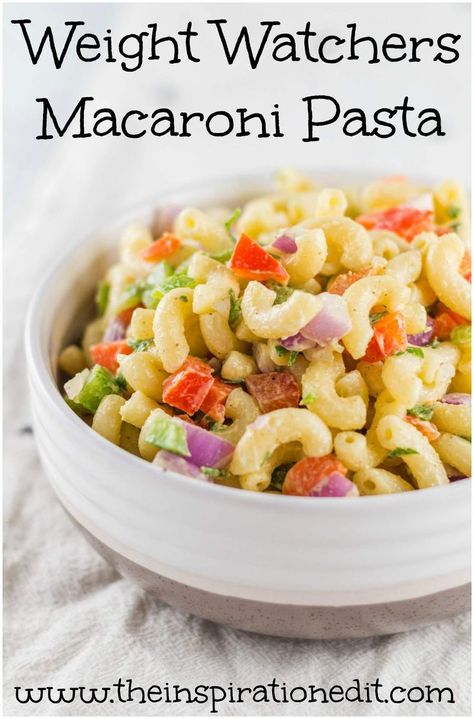 Today I am sharing this fantastic Weight Watchers Macaroni Salad Recipe which is super tasty and delicious. This Macaroni Salad recipe has plenty of zero point ingredients and the recipe serves 8.  With only 4 points per serving. I’m sure you will enjoy this recipe. It could be a great side dish or you may want to add a zero point meat such as chicken or fish to make this into a more filling meal. The choice is yours.  #weightwatchers #recipies #weightloss Macaroni Salades, Weight Watchers Pasta, Weight Watchers Salad, Asiago Chicken, Weight Watchers Lunches, Weight Watchers Meal Plans, Weight Watchers Recipes Desserts, Macaroni Salad Recipe, Weight Watcher Dinners