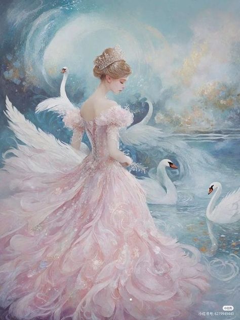 Sweet Victoria. Bird Magic, Princess Painting, Light Pictures, Rococo Art, Chinese Art Girl, Fairytale Art, Princess Art, Elegant Art, Ethereal Art