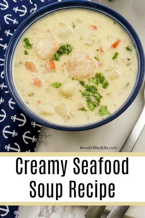 Creamy Seafood Soup Recipes, Creamy Shrimp And Rice Soup, Creamy Shrimp Soup Recipes, Creamy Seafood Soup, Seafood Soup Recipes Easy, Shrimp And Rice Soup, Best Seafood Chowder Recipe, Seafood Chowder Soup, Seafood Bisque Recipe