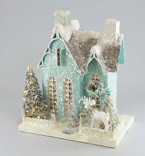 Puts Houses, Putz Village, Putz House, Christmas Houses, Mini Houses, Christmas Village Houses, Glitter Houses, Village Display, Christmas Glitter