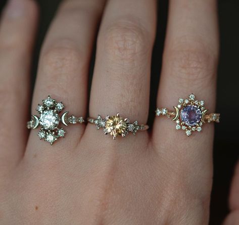 Lavender Sapphire Ring, Luxury Lavender Ring, Fine Jewelry Lavender Ring With Accent Stones, Fine Jewelry Lavender Sapphire Ring As A Gift, Classic Lavender Diamond Rings, Luxury Lavender Amethyst Ring - Fine Jewelry, Lavender Sapphire, Sofia Zakia, Henna (mehndi) Design