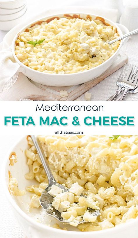 Feta Mac And Cheese, Feta Casserole, Oven Pasta, Slimmingworld Recipes, Pasta Macaroni, Macaroni Noodles, Yummy Noodles, Feta Cheese Recipes, Tortellini Recipes