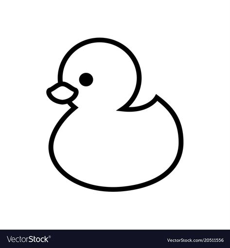 Duck Doodle Cute Easy, Duck Vector Illustrations, Outlines Of Animals, Duck Outline Drawing, Rubber Duck Outline, Outline Of Animals, Cute Outline Drawings, Cute Outlines, Animal Outline Drawing