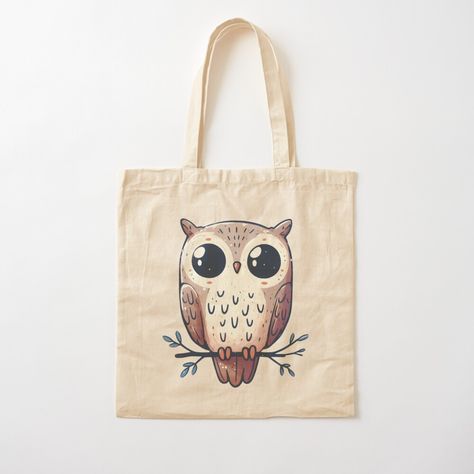 Get my art printed on awesome products. Support me at Redbubble #RBandME: https://www.redbubble.com/i/tote-bag/Watercolor-Cute-Owl-by-WanderlustCoCo/164695643.P1QBH?asc=u Owl Sitting On Branch, Painted Canvas Bags, Cute Tote Bag With Cat Design, Cotton Tote Bag With Cat Design, Owl Sitting, Owl Handbag, Colorful Owl, Owl Bag, Owl Tote Bag