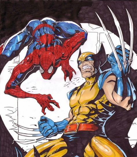 Wolverine and Spiderman Spiderman And Wolverine, Spiderman Anime, Deadpool Y Spiderman, Wolverine Comic, Drawing Superheroes, Wolverine Art, Spiderman Artwork, Marvel Artwork, Spiderman Pictures