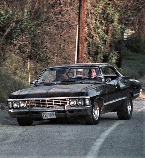 Black 67 Chevy Impala, Chevy Impala Aesthetic, 1967 Chevy Impala Wallpaper, 67 Chevy Impala Supernatural, 1967 Chevy Impala Black, Deans Car, Chevrolet Impala 1967 Supernatural, Dean Winchester Car, Chevy Impala 1967