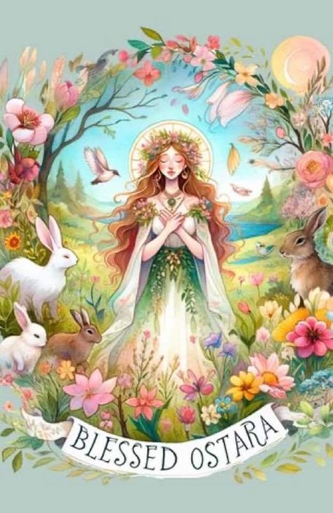 Happy Ostara Quotes, Ostara Blessings Pagan, Ostara Images, Ostara Wallpaper Iphone, Pagan Easter Ostara, Ostara Greetings, Ostara Illustration, Ostara Wallpaper, Ostara Art