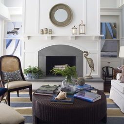 Fireplace Mantel Design, Pictures, Remodel, Decor and Ideas - page 8 Bluestone Fireplace Surround, Wood Fireplace Surrounds, Beach Style Living Room, Fireplace Mantel Designs, Mantel Design, Coastal Living Rooms, Fireplace Hearth, Corner Fireplace, Coastal Bedrooms