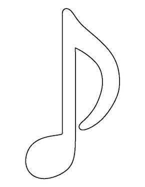 Musical note pattern. Use the printable outline for crafts, creating stencils, scrapbooking, and more. Free PDF template to download and print at http://patternuniverse.com/download/musical-note-pattern/ Notes Outline, The Cornell Method, Cornell Method, Music Notes Decorations, Birthday Card Template Free, Coloring Crafts, Notes Templates, Outline Template, Notes Craft