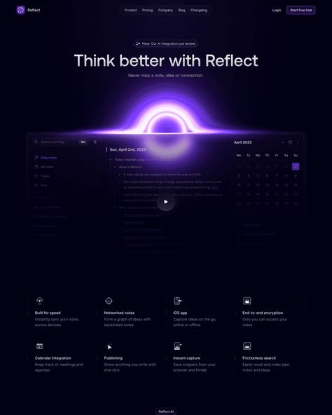 The Best Landing Page Examples For Design Inspiration - SaaS Landing Page App Launch Design, Saas Website Design Landing Pages, Luxury Landing Page, One Pager Examples, Futuristic Web Design, Tech Landing Page, Futuristic Website, Tech Website Design, Saas Website Design