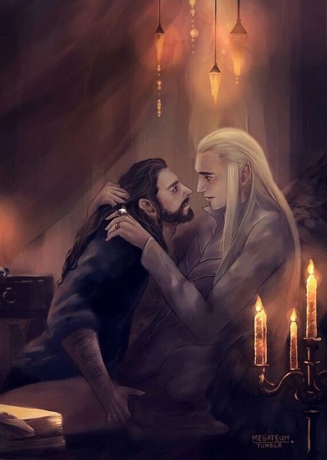 Jon Snow Art, King Thranduil, M Drawing, Legolas And Tauriel, Elven Queen, Elven Dress, Lovers Kiss, Hobbit Art, Tolkien Art