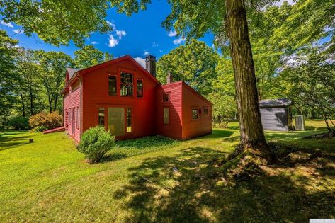 Circa 1840 Country Home For Sale W/Barn on 50 Acres. New York. $799,000 - Country Life Dreams Old Chatham, Brick Chimney, Life Dreams, Bird Sanctuary, Antique Home, French Windows, Hunt Club, House Property, Red House