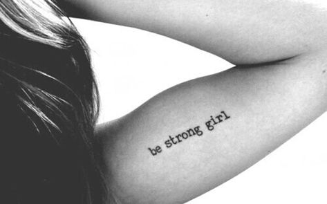 Simple Word Tattoos, Be Strong Girl, Strong Tattoos, Arm Temporary Tattoos, Strength Tattoo, Strong Girl, Tattoo Arm, Diy Tattoo, Elephant Tattoos