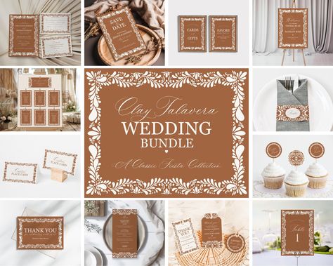 Caly Talavera Wedding Decor Printable Template Bundle, Spanish Tile Wedding Ceremony Decor, Mexican Fiesta Terracotta Wedding Decor WP1019 Talavera Wedding Decor, Spanish Tile Wedding, Mexican Wedding Decor, Terracotta Wedding Decor, Talavera Wedding, Tile Wedding, Earthy Terracotta, Wedding Ceremony Decor, Intimate Gathering