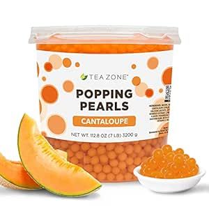 Tea Zone Cantaloupe Popping Pearls (7 lbs) Bubble Tea Tapioca Pearls, Popping Pearls, Tapioca Pearls, Thai Dessert, Food Inspo, Menu Ideas, Food Stuff, Gourmet Food, Candy Recipes