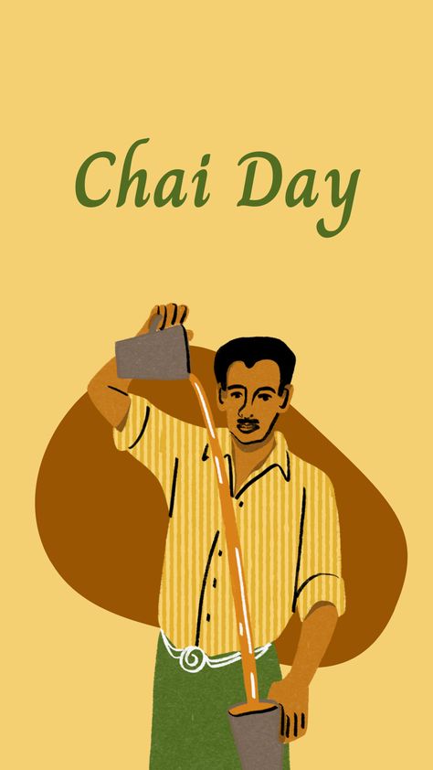 Tea Stall Illustration, Tea Stall Ideas, Teh Tarik Illustration, Tea Stall Design, Tea Cafe Logo, Chai Illustration, Tea Shop Aesthetic, Chai Poster, Tea Truck