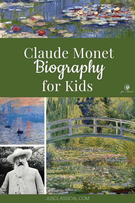 Claude Monet Biography for Kids (The Artist Detective series) Claude Monet Artist Study, Artist Monet, French Impressionist Painters, Claude Monet Water Lilies, Claude Monet Paintings, Claude Monet Art, Monet Water Lilies, Monet Art, Detective Series