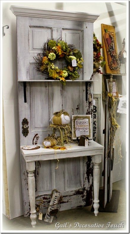 repurpose an old door into a potting bench.  I have seen this done with old screen doors too. Old Door Projects, Old Screen Doors, Upcycling Projects, Doors Repurposed, Vintage Doors, Old Door, Old Doors, Vintage Door, Shabby Vintage