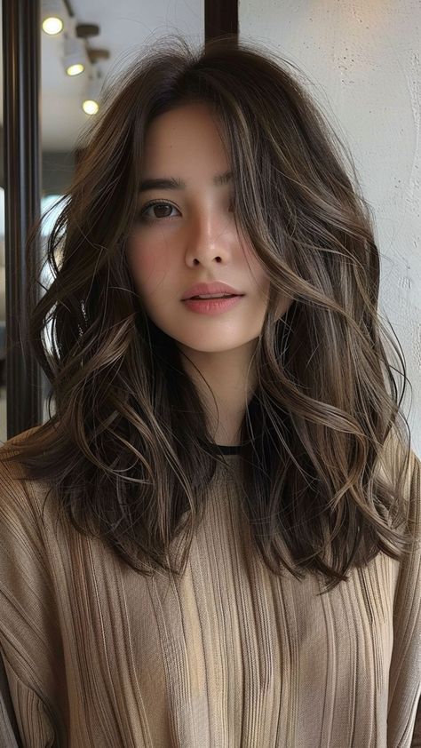 Short V Long Hair, Haircuts For Asians, Haircut For Girls Long Hair, Beautiful Haircuts For Women, Haircolor 2024 Women, Flicks Haircut, Brown Skin Hair, Long Hair And Short Hair, Feminine Hair