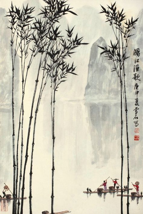 Chinese traditional bamboo painting Asian art home | Etsy Bamboo Painting, Art Chinois, Chinese Landscape Painting, Chinese Art Painting, Chinese Decor, Asian Garden, Japanese Artwork, 3d Street Art, Asian History