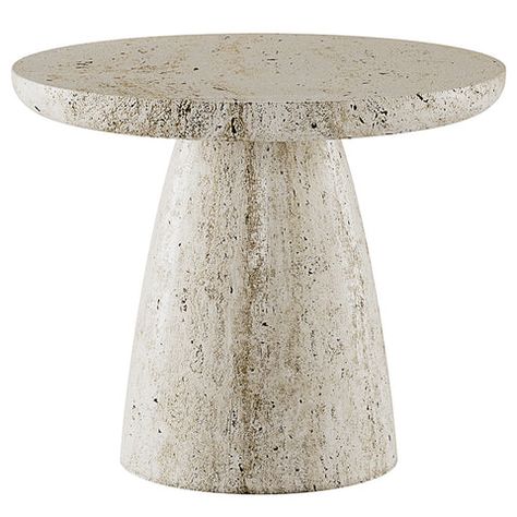 Lunarys Side Table Large | Hommes | LuxDeco.com Minimal Side Table, Stone Side Table, Minimal Coffee Table, Travertine Outdoor, Coffee Side Table, Pedestal Coffee Table, Round Glass Coffee Table, Coffee Center, Message Center