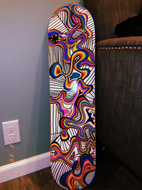 Painted Skateboard Decks, Hand Painted Skateboard, Skateboard Ideas, Painted Skateboard, Custom Hand Painted, Skateboard Decks, Seattle Washington, Decks, Skateboard