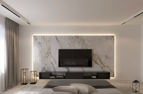 UI024 on Behance Marble Walls, Modern Tv Room, Feature Wall Living Room, Tv Unit Designs, Living Room Tv Unit Designs, Tv Room Design, Living Room Tv Unit, Tv Panel, Luxury Living Room Design