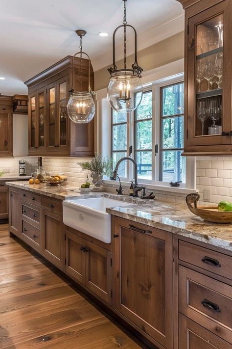 Rustic Kitchen Designs, Casa Aesthetic, Farmhouse Kitchen Design, Kitchen Design Decor, Kitchen Design Ideas, Modern Farmhouse Kitchens, Kitchen Redo, Dream House Interior, Kitchen Cabinet Design