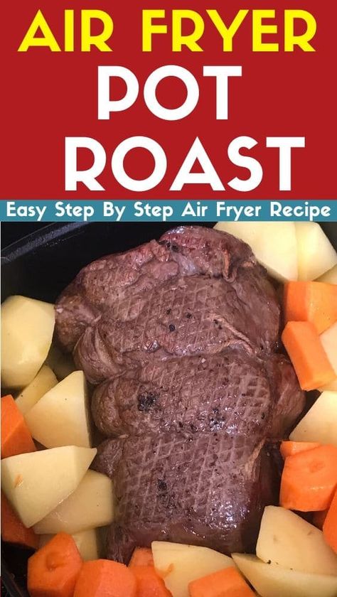 Air Fryer Pot Roast, Roast In The Air Fryer, Air Fryer Recipes Beef, Roast Beef And Potatoes, Roast Carrots, Crockpot Roast Recipes, Roasted Potatoes And Carrots, Philips Air Fryer, Cooking A Roast