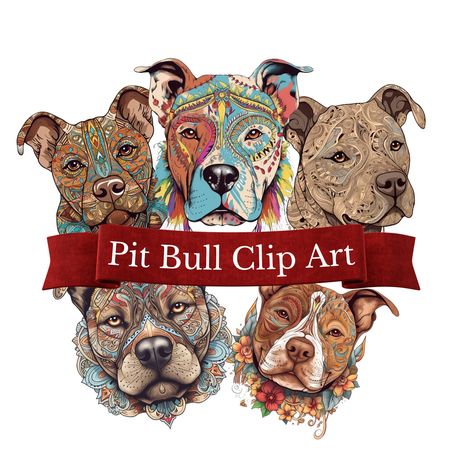 Pitbull Clipart, Portrait Images, No Background, Dog Puppy, Dog Portraits, Clipart Images, Digital Clip Art, Pitbull, Art Digital