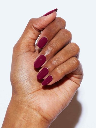 Rose Water Nail Color, Dark Nails Short Almond, Terracotta Color Nails, Berry Nail Color Fall, Dip Nails Squoval, Natural Nails Regular Polish, Call Color Nails, Natural Looking Gel Nail Extensions, Dark Pink Oval Nails