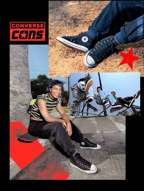 Photoedit Ideas, Video Concept Ideas, Sk8 Aesthetic, Fashion Business Ideas, 90s Converse, Converse Cons, Converse Logo, Vintage Skateboards, Graphic Book