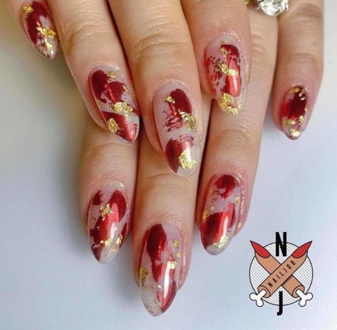 Lunar New Year Nails, New Year Nails, Glitter Tip Nails, New Years Nail Art, New Years Nail Designs, Perfect Lipstick, Nail Candy, Nail Art Designs Videos, Short Acrylic Nails Designs