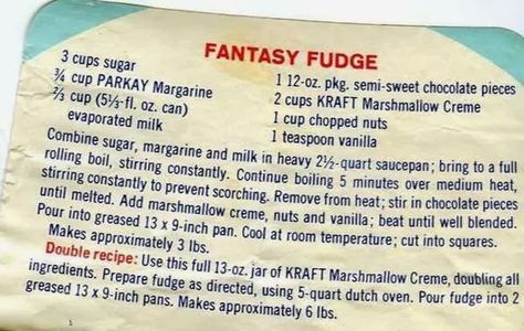 Aunt B Simply Living: Kraft Fantasy Fudge Kraft Fantasy Fudge Recipe, Original Fantasy Fudge Recipe, Fantasy Fudge Recipe, Fantasy Fudge, Homemade Fudge Recipes, Fudge Recipes Easy, Homemade Fudge, Candy Recipes Homemade, Fudge Easy