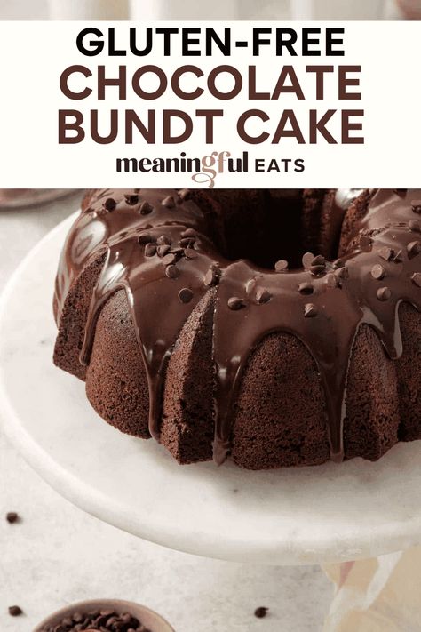 Gluten-Free Chocolate Bundt Cake Gf Chocolate Bundt Cake, Gluten Free Chocolate Birthday Cake, Gluten Free Chocolate Bundt Cake, Gf Bundt Cake Recipes, Sugar Free Bundt Cake Recipes, Gluten Free Mini Bundt Cakes, Gluten Free Bundt Cake Recipes, Gluten Free Bundt Cake, Cake Chocolate Ganache