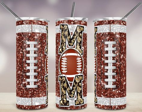 American Football Mom Glitter Leopard 20oz Skinny Tumbler - Etsy Tumbler Sublimation Designs, Mom Tumbler, Friday Night Lights, Thank You For Purchasing, Image Editing Software, Football Mom, Reusable Straw, Editing Software, Tumbler Design