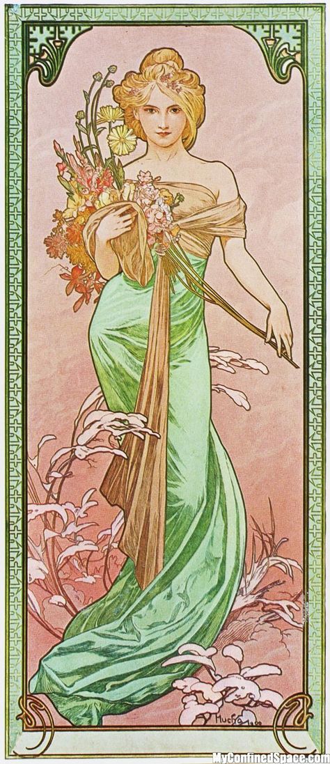 Alphonse Mucha - art nouveau movement Art Nouveau Mucha, Illustration Art Nouveau, Alphonse Mucha Art, Mucha Art, Alfons Mucha, Motif Art Deco, Art Nouveau Illustration, Postal Vintage, Art Nouveau Poster