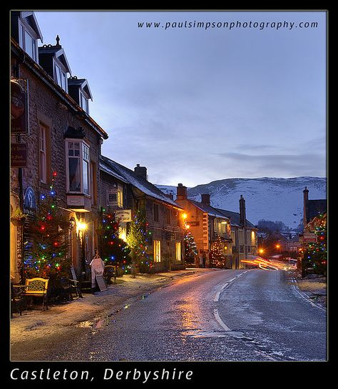 Castleton Christmas lights Christmas In Britain, Hallmark Holiday Movies, English Christmas, Holiday Movies, Hallmark Movie, Nevada City, County House, Small Places, Peak District