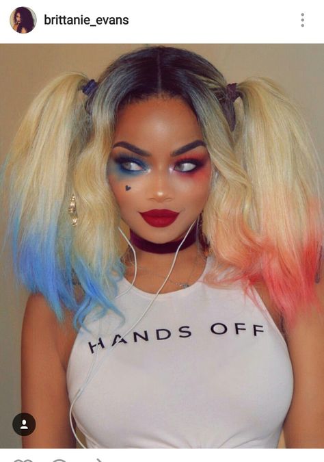 Now I want to be Harley Quinn Arley Queen, Black Cosplayers, Harley Quinn Makeup, Harley Quinn Halloween, Harley Quinn Costume, Black Halloween Dress, Harley Quinn Cosplay, Halloween Makeup Looks, Halloween Looks