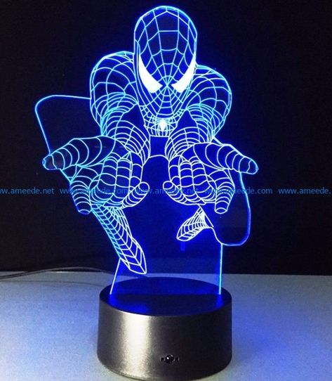 3D illusion led lamp Spiderman file cdr and dxf free vector download for laser engraving machines – Download Free Vector Lamp Vector, Led Lamp Design, Acrylic Cake Stands, Laser Engraved Acrylic, Laser Cut Decor, Spiderman Face, 3d Led Lamp, 3d Illusion Lamp, Glass Engraving