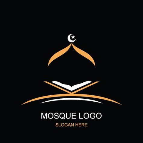 Mosque logo islamic design masjid vector... | Premium Vector #Freepik #vector #islamic-calligraphy #background-masjid #dome #muslim Masjid Vector, Islamic Design Graphic, Mosque Logo, Calligraphy Background, Wedding Card Frames, Mosque Art, Clever Logo, Book Logo, Abstract Art Wallpaper