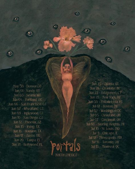 melanie martinez || mm3 || portals || portals tour || tour dates || tour locations Melanie Martinez Portals Tour, Portal Wallpaper, Melanie Martinez Music, Melanie Martinez Songs, Melanie Martinez Concert, Portals Tour, Melanie Martinez Portals, Chicago Tours, Hollywood Fl