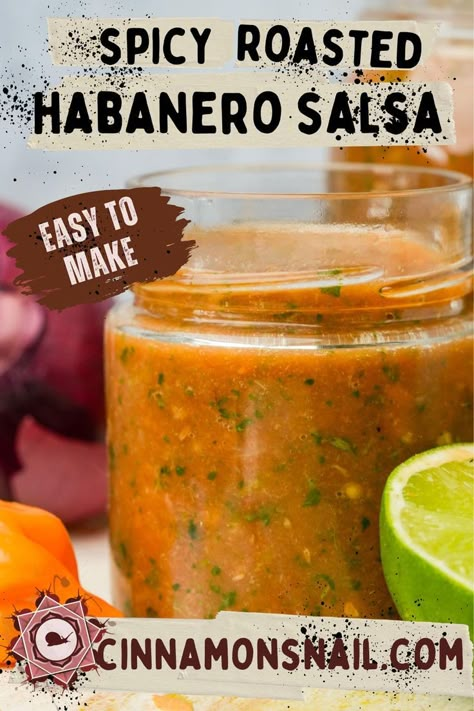 This Vegan Habanero Salsa Sauce is the perfect spicy topper for salads, tacos, burritos and bowls. This sauce is fast and easy to make and seasoned to perfection #habanero #spicymexicansauce Salsa For Tacos, Habanero Sauce Recipe, Vegan Salsa, Habanero Salsa Recipe, Habanero Recipes, Canning Garden, Vegan Mexican Food, Sauce Ideas, Tacos Vegan