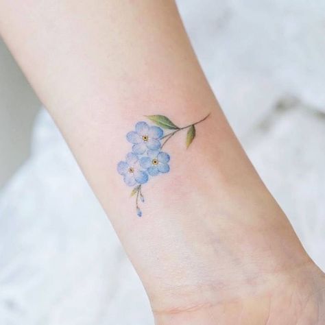 Blue Violet Flower Tattoo, Small Blue Flower Tattoo, Dainty Forget Me Not Tattoo, Small Forget Me Not Tattoo, Forget Me Not Flower Tattoo Black, Forget Me Not Flowers Tatoos, Forget Me Knot Tattoo, Forget Me Nots Tattoo, Ruth Tattoo