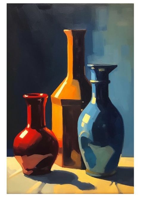 039 Still Life Simple Still Life Composition, Composition In Painting, Contrasting Colors Art, Watercolor Still Life Easy, Composition Painting Ideas, Simple Still Life Painting, Contrast Art Ideas, Acrylic Still Life Paintings, Easy Still Life Painting