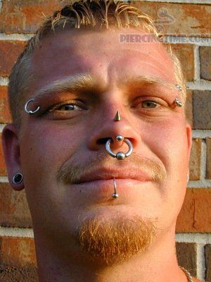 Male Piercings, Septum Piercing Men, Nose Ring Men, Piercing Men, Rhino Piercing, Dimple Piercing, Rhino Horn, Men's Piercings, Piercing Chart