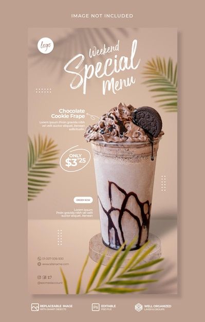 Promotion Template Design, Milkshake Menu Design, Drink Promotion Design, Instagram Story Promotion Design, Milkshake Poster Design, Drink Banner Design, Special Menu Design, Coffee Banner Design, Coffee Social Media